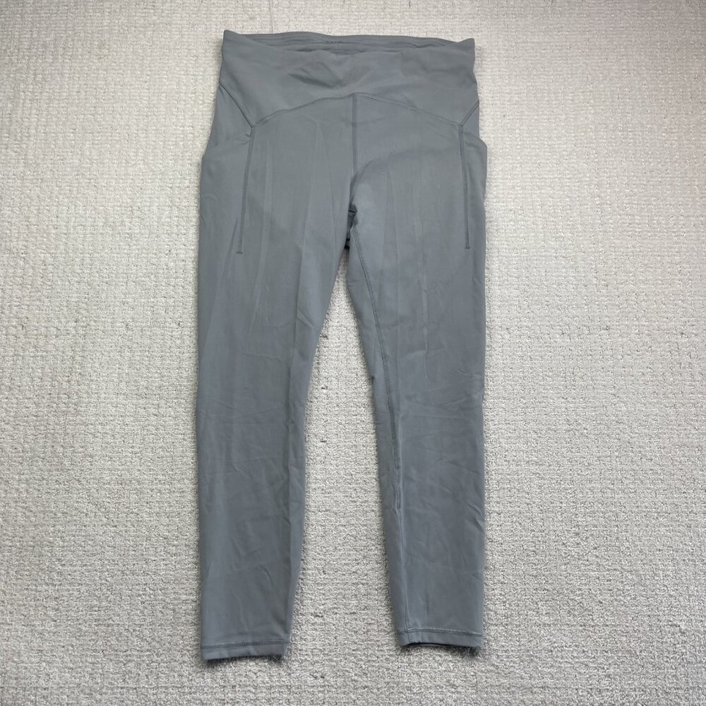 Lululemon Power Thru High Rise Tight 25" Leggings Sz 12 Rhino Grey Workout Yoga